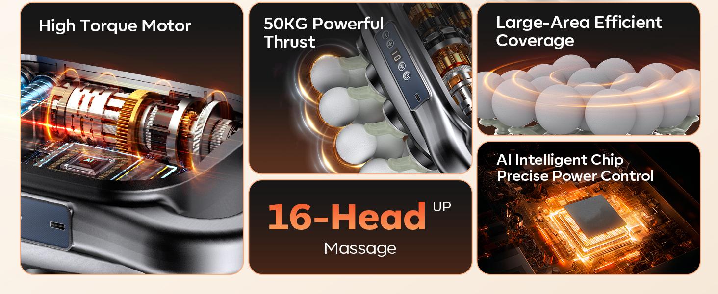 Head Massage Gun with 9 Modes, Deep Tissue Percussion with 30 Levels Quiet Muscle Massage Gun with Red Light Therapy for Full-Body Relaxation, Daily Use Gift