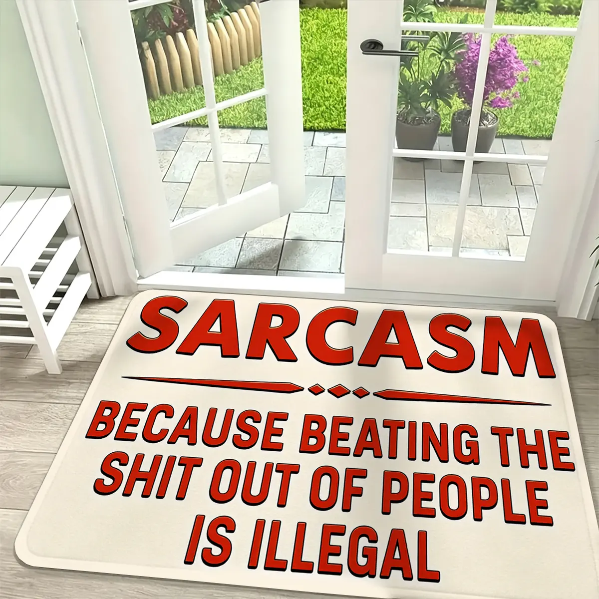 Funny Sarcasm Doormat, Vintage Quote Welcome Mat with Humorous Saying, Soft Flannel Front Door Rug Non Slip Indoor Outdoor Entryway Mat for Home Bedroom Bathroom Decor, 16×24in / 20×31in / 24×36in