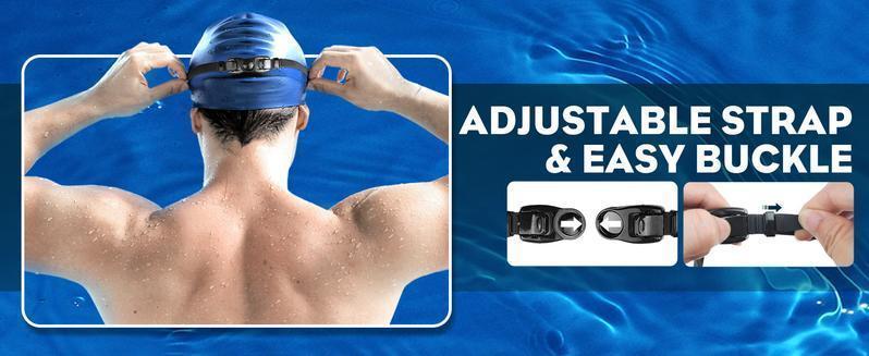 Unisex 2-Pack UV Swimming Goggles, Swimming Accessories for Adults with Anti-Fog, Leak-Proof, Wide View, Comfortable Fit, Waterproof Earplugs & Nose Clip, Suitable for Outdoor Water Sports