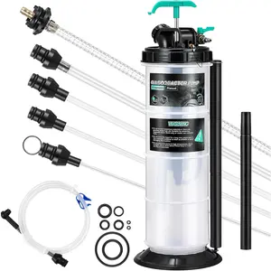 7.5L Oil Extractor Pump Pneumatic/Manual, 2 Gallon Fluid Extractor Pump, Oil Vacuum Change Pump with 5 Tubes and Extended Storage Units for Automotive, ,  Oil Change (2 Gallon)