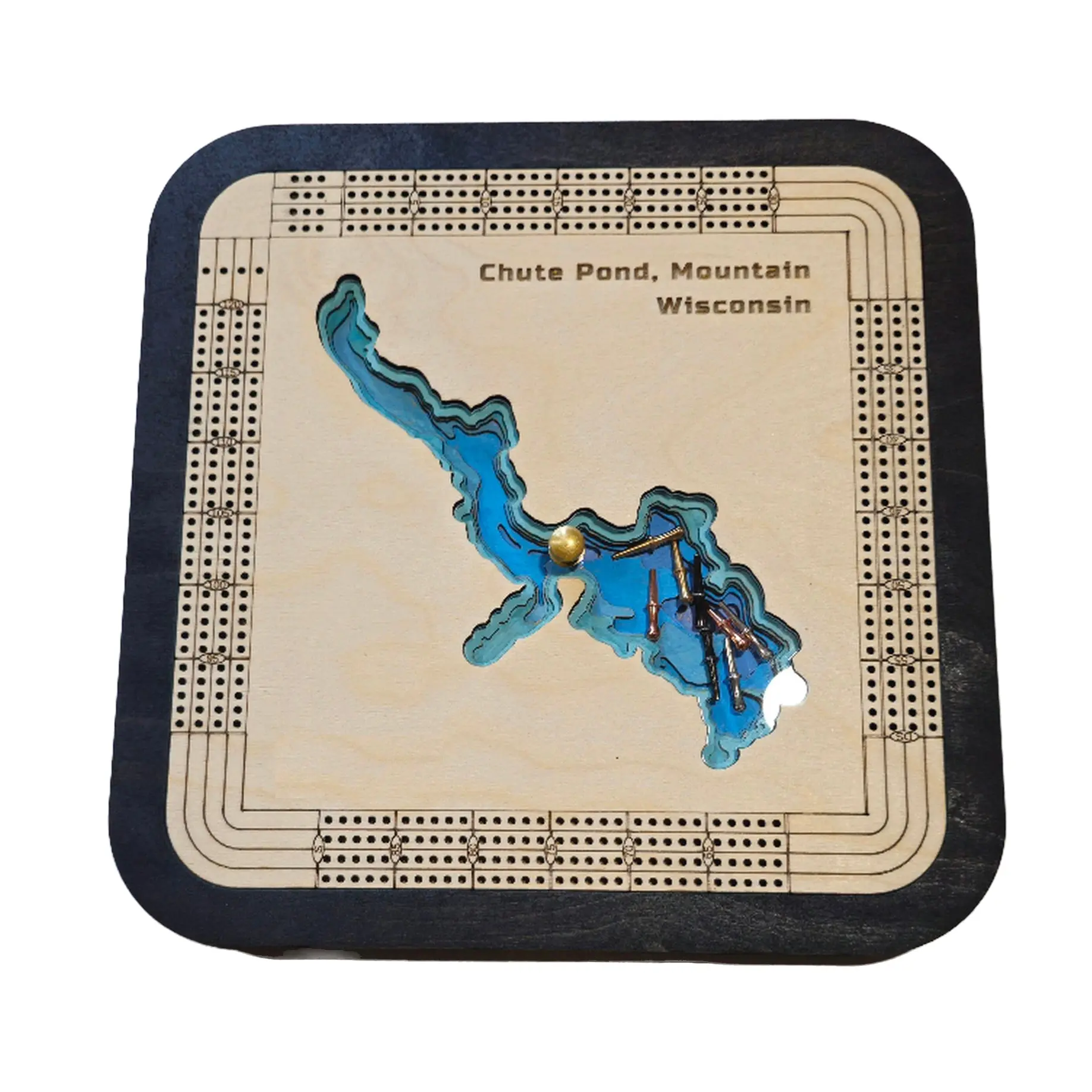 Multiple Layer Chute Pond Cribbage Board