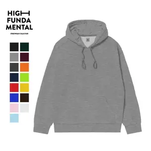 350G autumn and winter new heavyweight pure cotton composite round neck hoodie basic loose hoodie