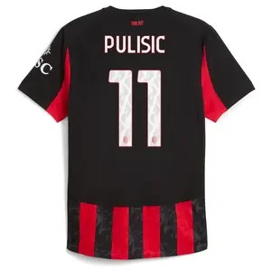 Unisex Soccer/Football Milan Team Christian Pulisic 11 Playoffs 2025/26 Home Serie A Player Jersey - Red