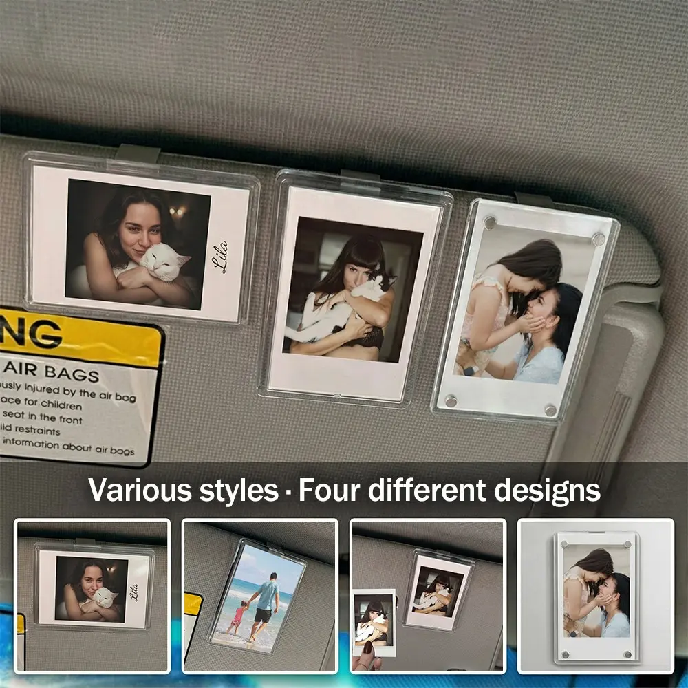 Car Sunshade Photo Frame Clip, DIY Car Decoration, Couple Gift, Wallet Photo Holder, Family Pet Memorial, Fits Polaroid Mini Paper, Picture Frame, Photo Decorations