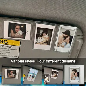 Car Sunshade Photo Frame Clip, DIY Car Decoration, Couple Gift, Wallet Photo Holder, Family Pet Memorial, Fits Polaroid Mini Paper, Picture Frame