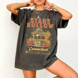 Retro Stars Hollow Comfort Colors Shirt - Sweatshirt - Hoodie, Gilmore girls Shirt, Stars Hollow Connecticut, Gilmore girls merch, Lukes Diner shirt, Tee Print