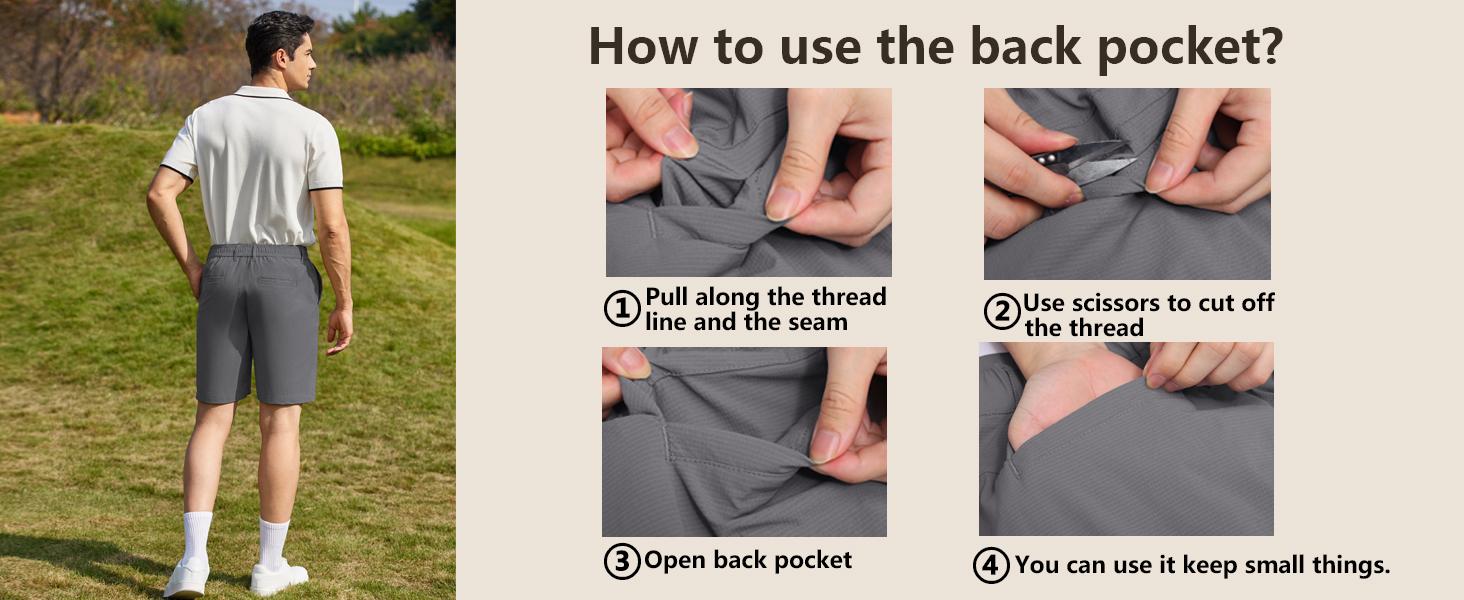 COOFANDY Men's Golf Shorts 8 Inch Lightweight Quick Dry Casual Dress Shorts Hiking Travel Shorts with Pockets