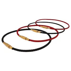 Zhou Family Same Style 2mm Steel Wire Rope Chain Bracelet with 1 5 Knob Manual Threaded Clasp and Small Hole Hard Gold