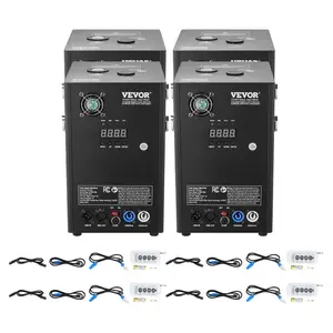 VEVOR Cold Spark Machine, 4 Pack 700W Output Fireworks Controllers, 6.6-16.4ft Adjustable Height, with Advanced DMX System, LED Screen, Portable Handle, Aluminum Alloy for Stage DJ Wedding Event, Party