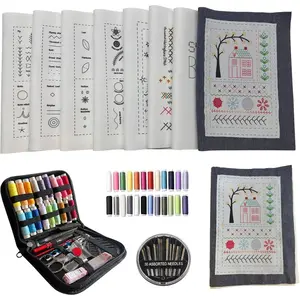 2026 New Embroidery Stitch Book Kit, Embroidery Thread, Portable All Scenario Embroidery Stitch Book, Comes with a Complete Toolkit and Instructional Tutorial, Perfect for Beginners and Craft Lovers