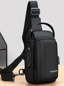 Men's Casual Crossbody Bag, Multi-Functional Zipper Lock Bag for Travel Work Commute, Casual Trendy Fashion Versatile High-Quality Daily Commuting Bag