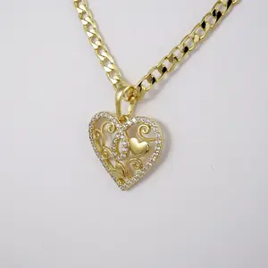 14K Pendant Zircon Chain for Women - Fashion Accessory necklace