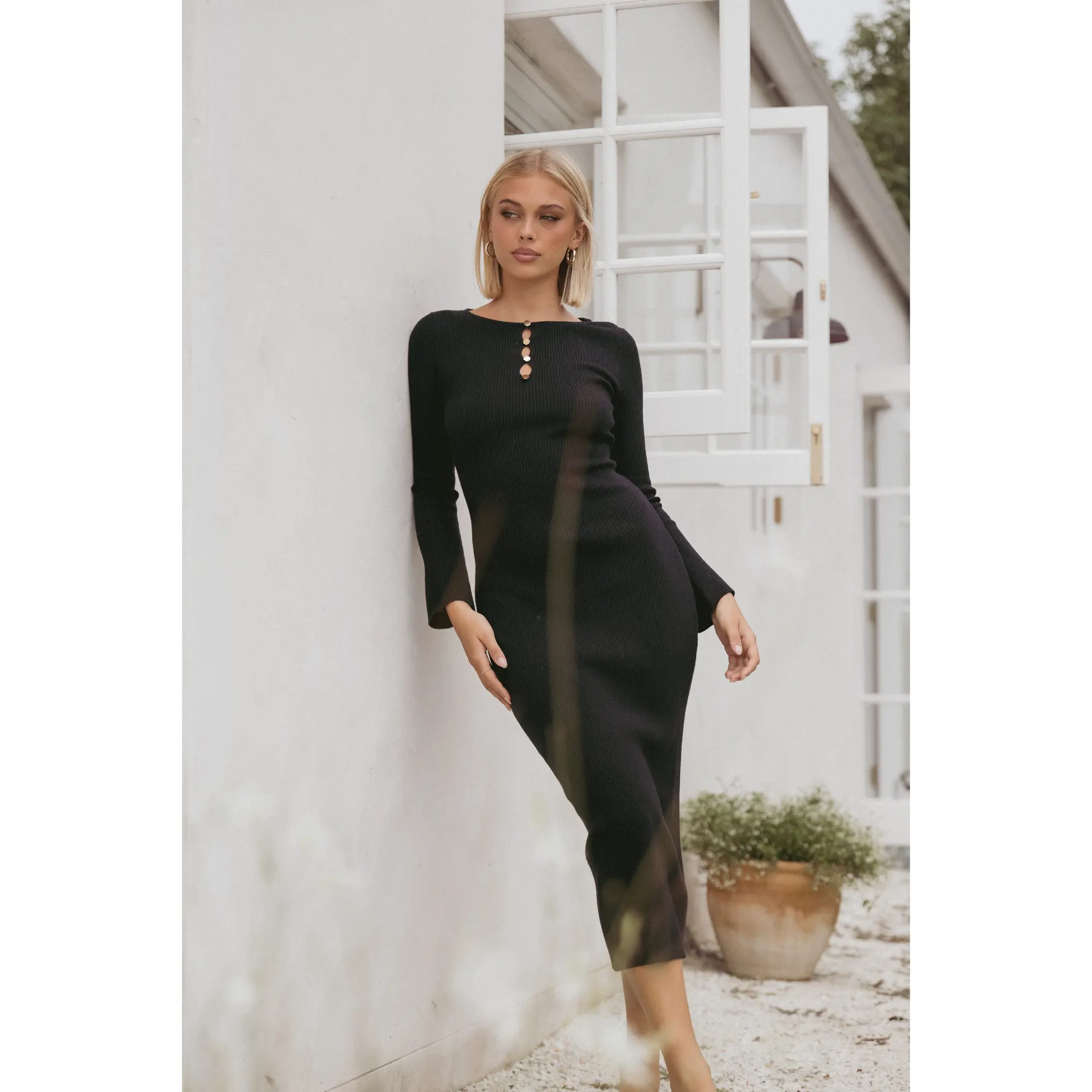 Maxwell Knit Maxi Dress - Black
