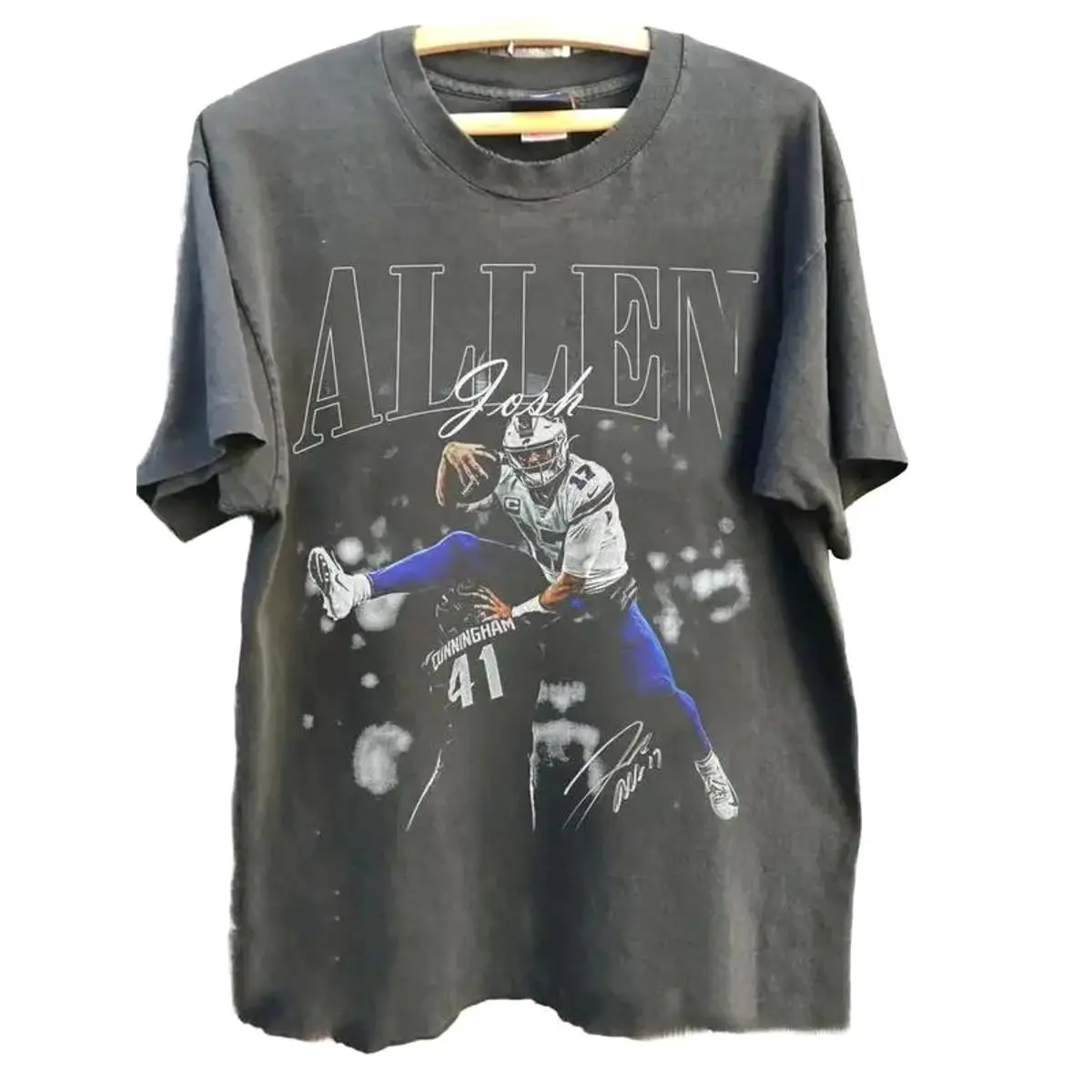 Vintage Qb Buffalo Football Jumping 90s Styles Shirt - Josh Allen Retro Shirt - Graphic Tees Fashion Game Day For Men's Relaxed Cotton T-Shirt for Men & Women