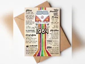 Katie Doodle ® - 60th Birthday Card (Back-in 1964) with Envelope