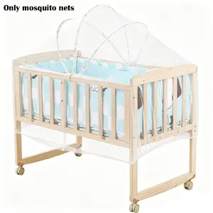 Adjustable Foldable Baby Bed Mosquito Net, Portable Easy Install, Spring Summer Bug Protection, Fits 60x100cm Infant Beds