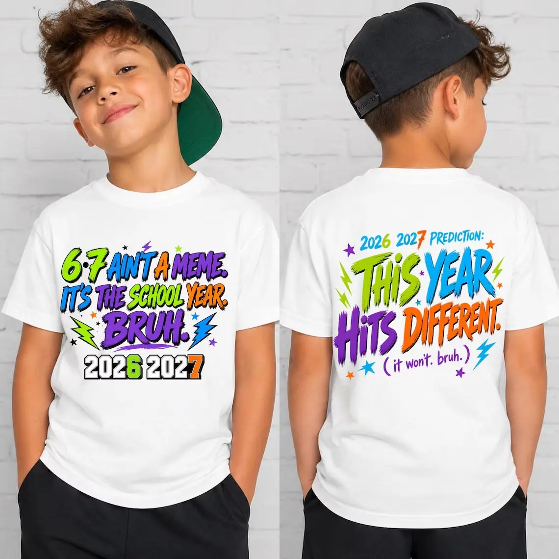 2-Piece Back to School DTF Transfer Bundle - 8.8-Inch Front & Back Classroom Comebacks Design, Easy to Apply Washable Iron-On Stickers, School Year Humor Decals for T-Shirts,Bags,Fabric Decor
