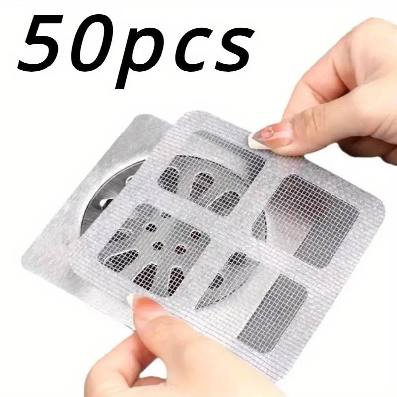Disposable Shower Hair Catcher, 50pcs/set Disposable Shower Drain Hair Catcher, Hair Stopper, Drain Filter Net Cover, Drain Protector, Bathroom Gadgets, Bathroom Necessities