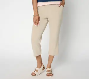 Belle Beach by Kim Gravel Regular Poolside Terry Cropped Pant