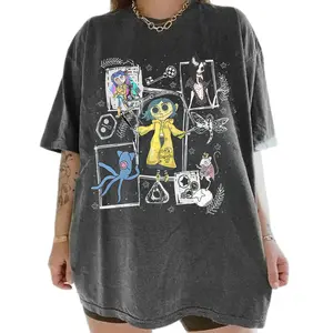 Comfort Colors Vintage Coralline Shirt, Coralline Doll Halloween Unisex T-Shirt Cotton Fabric Casual