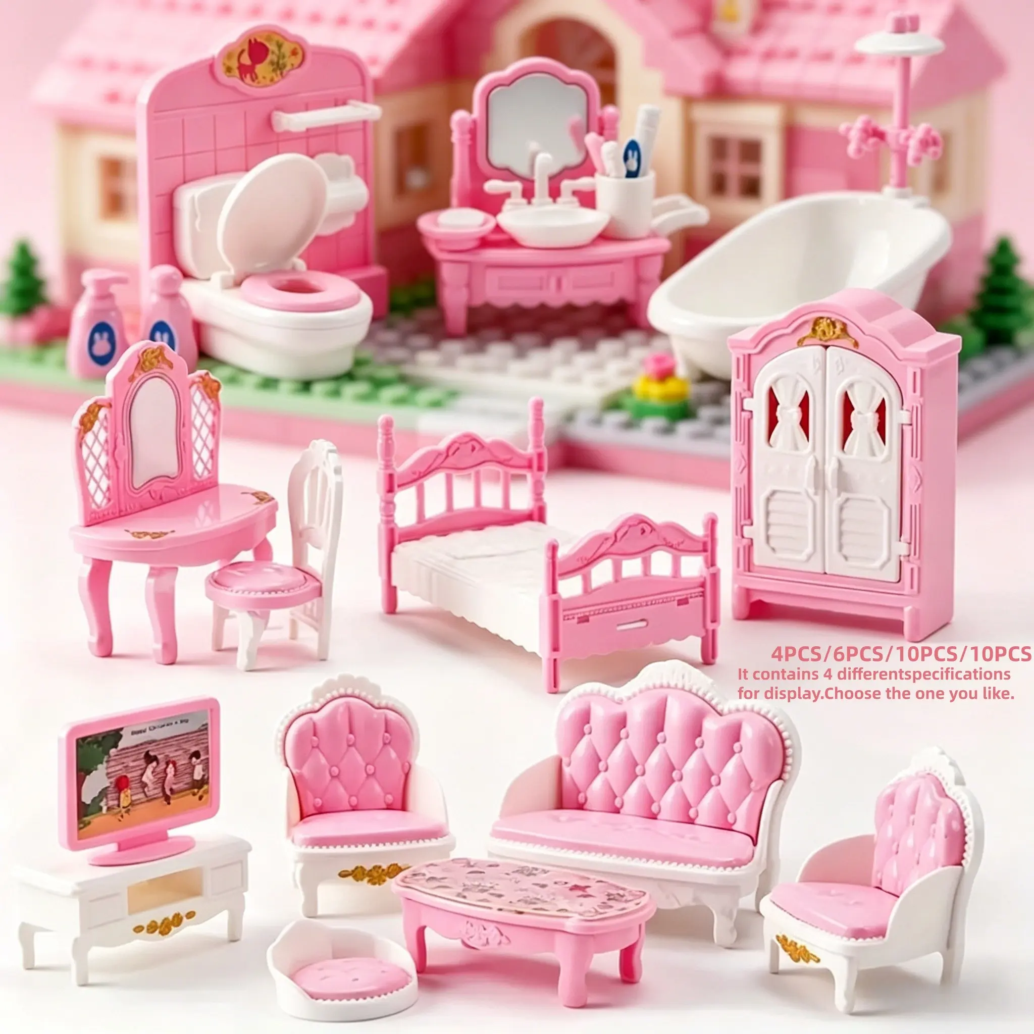 Realistic 1:12 Scale Miniature Furniture Set, DIY Dollhouse Accessories, Doll House Accessory, Educational Toy for Kids, Kitchen Living Room Bedroom Bathroom Series, Kitchen Pretend Play Set, Doll Accessories Gift