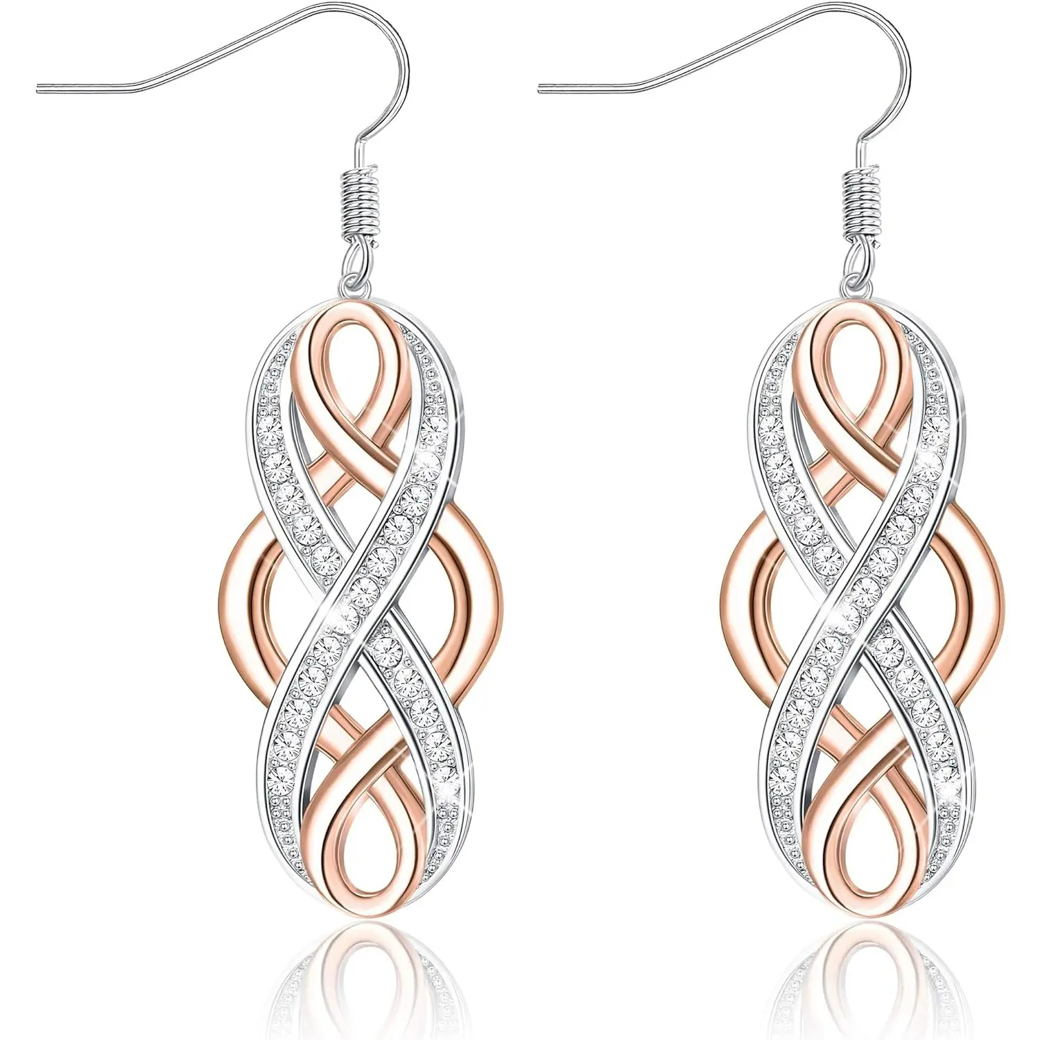 MILACOLATO 925 Sterling Silver Celtic Knot Dangle Earrings Infinity Earrings Good Luck Irish Celtic Eternity Knot Earrings Minimalist Jewelry for Women