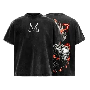 Warrior Power T-Shirt – Vintage Washed DBZ Inspired Tee, Anime Graphic Shirt, Oversized Soft Cotton Streetwear, Unisex Casual Apparel