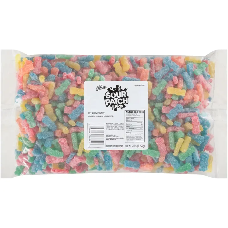 SOUR PATCH KIDS Soft & Chewy Candy, Bulk Candy, 5 lb