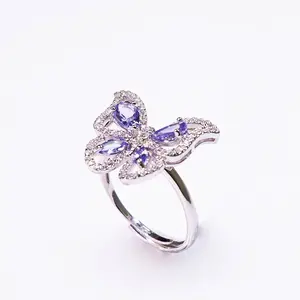 S925 Tanzanite Butterfly-Shape Ring