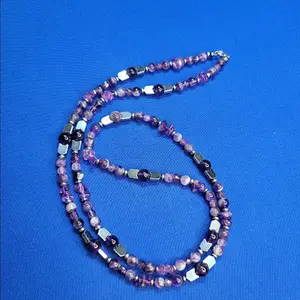 Amethyst Necklace with Hemitite