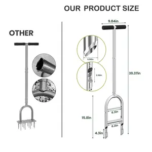 Manual Lawn Aerator with Patented Eject System – Heavy-Duty Steel Core, Clog-Free Plugging for DIY Yard Care