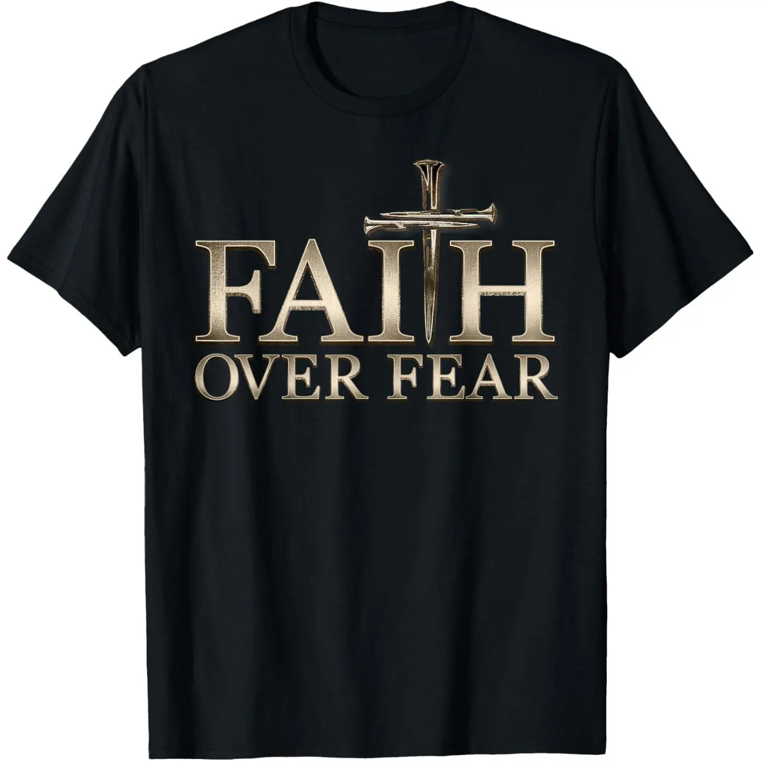 Faith Over Fear Christian Men Women Kids T-Shirt,Made in USA Funny Graphic Tees