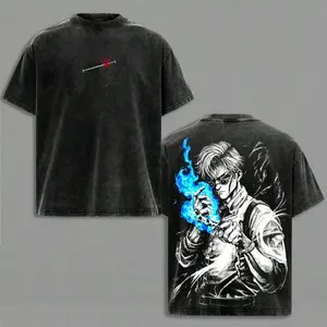 Vintage Nanami Kento - Washed Oversized Tee, JJK Sorcerer Streetwear, Dark Anime Graphic, Anime Street Style, Unisex FanUnisex top, made of 100% cotton, weighing 230 grams. Suitable for all seasons, an excellent choice for everyday wear, sports, parties。