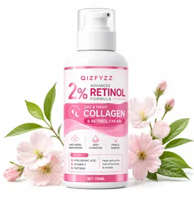 QIZFYZZ 2% Retinol Collagen Cream – Hydrating Anti-Aging Moisturizer with Hyaluronic Acid & Vitamin E | Day & Night Facial Cream | Deep Hydration & Firming Care | 100ML