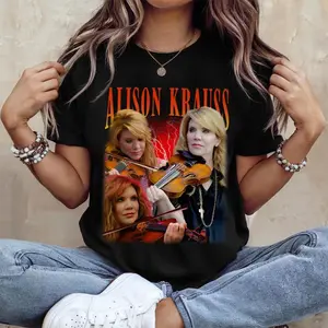 Alison Krauss American bluegrass-country singer - musician, Gift for men, for women, unisex, T shirt, Women Tee, Crewneck Sweatshirt, Hoodie