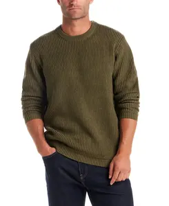 Cardi Stitch Crew Neck Sweater in Moss