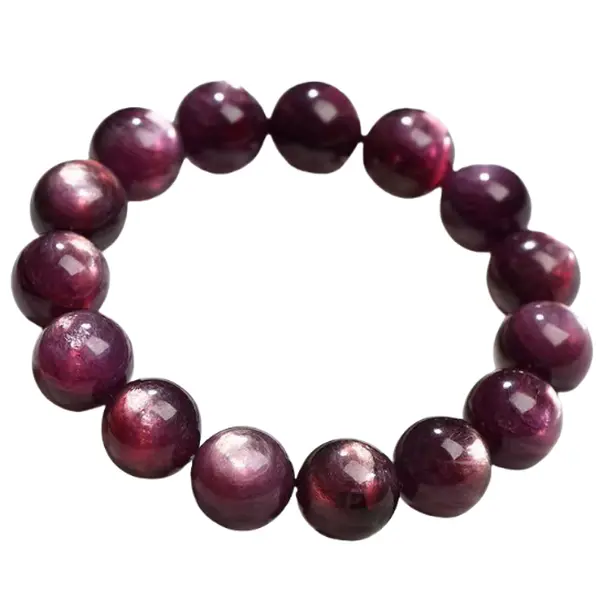 IG Crystal Deep Purple Mica Bracelet 15mm 13mm 12mm 10mm 9mm Energy Healing Crystals Jewelry for Women DIY Bracelet