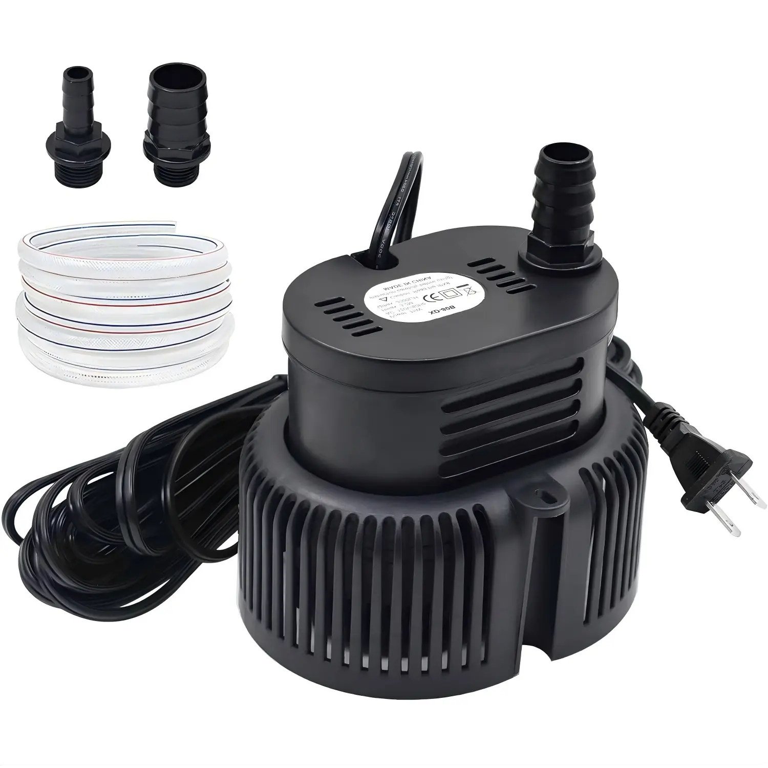 LAANPOLE Pool Cover Pump above Ground - Submersible Water Sump Pump Swimming Water Removal Pumps, with Drainage Hose & 25 Feet Extra Long Power Cord, 850 GPH inGround, 3 Adapters,Green