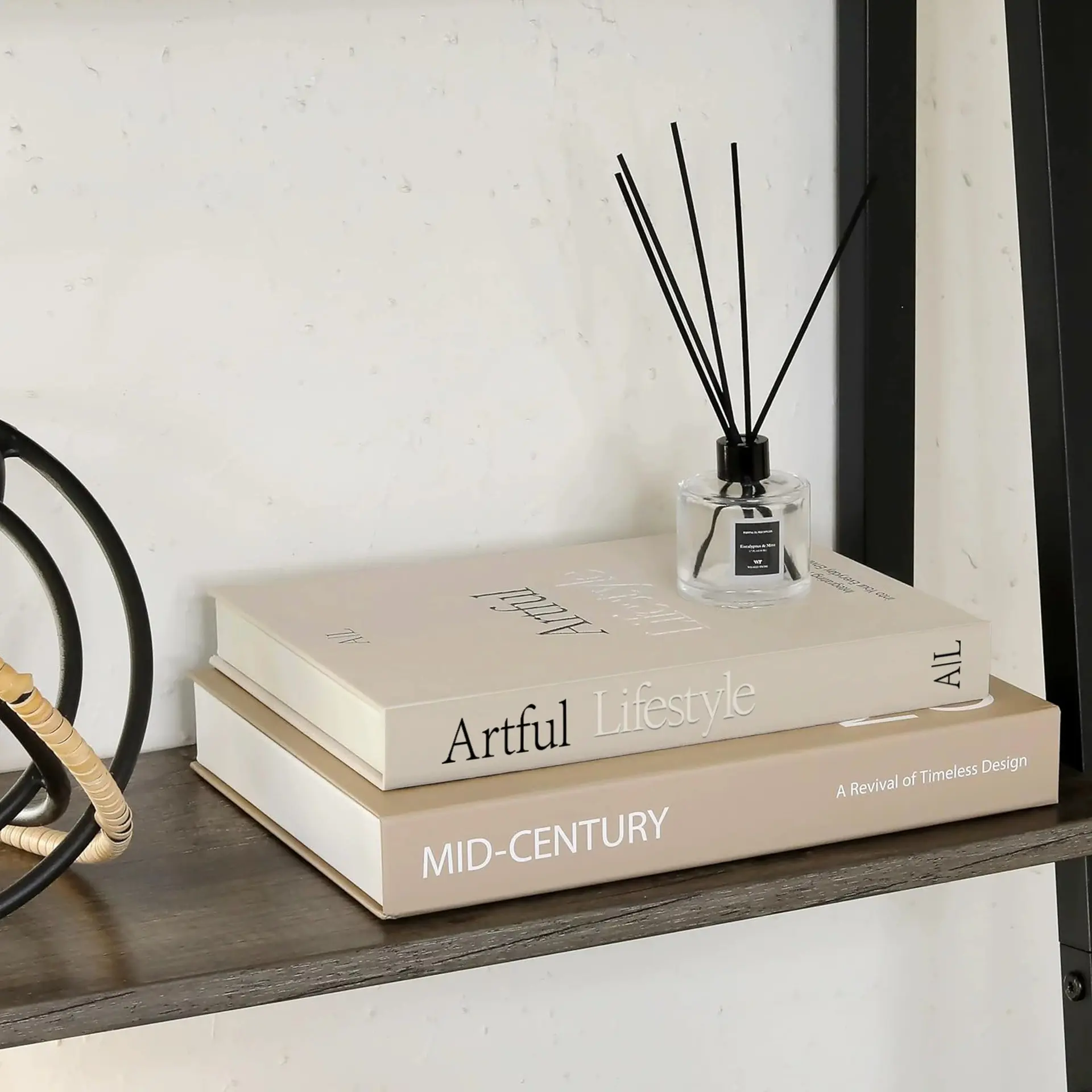 Aesthetic Artistic Decorative Books Set of 2, Fashionable Folded Design Fake Books for Coffee Table Bookshelf Fireplace Mantel Decoration, Home Decor Accessory, Lifestyle, Home Decor Products