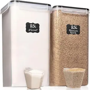 8.5L/287Oz Extra Large Airtight Food Storage Containers (2 PC) with Lids, Kitchen and Pantry Organization Containers for Baking Supplies, Cereal, Flour, Sugar, Rice (BPA Free)