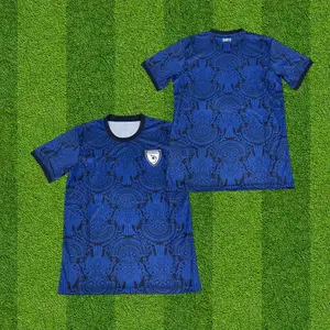 2025 Guatemala National Team Pre-Match Navy Short Sleeve Soccer Jersey Fans Version Breathable