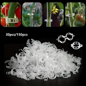 [Plastic Tomato Clips] 100pcs Plastic Tomato Clips - Plant Support Clips, Trellis Clips for Grape Vine, Tomato Vine, Vegetables Plants Garden to Grow Upright Makes Plants Healthier