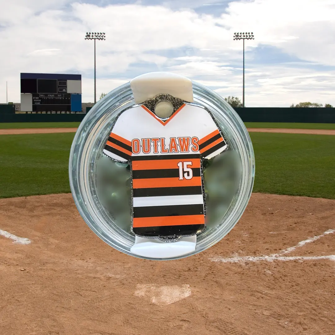 Baseball Jersey Cup Topper - Handmade - Made for Stanley Quencher 2.0 Cups - Drinkware Accessories - Tumbler Tags