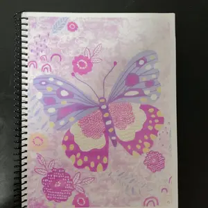 Butterfly Journals - Spiral Bound, Pink and Purple Design, Ideal for Writing and Drawing