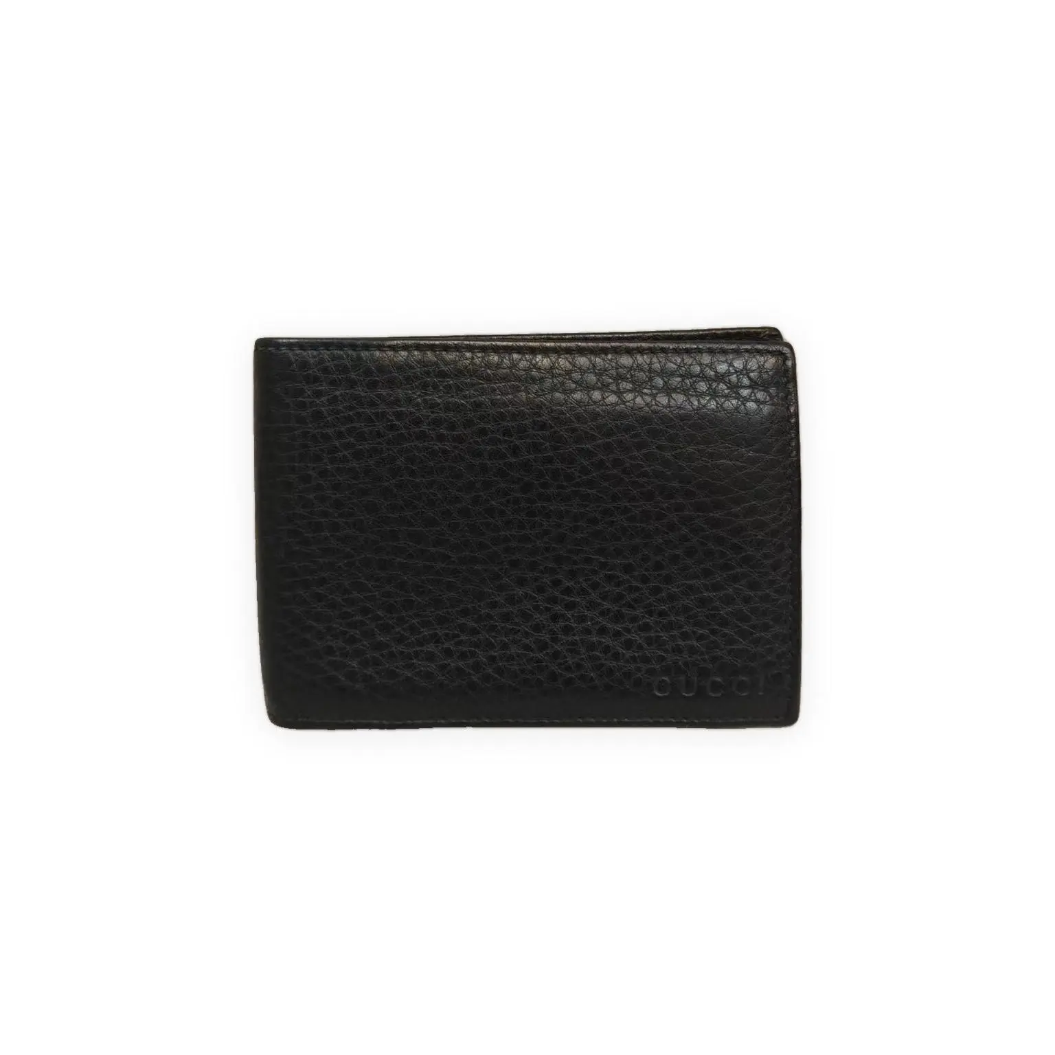 Pre-owned GUCCI Embossed Leather Small Leather Goods GG Embossed Mens Bifold Wallet Black Pebbled Leather 8 Card Slot NWOT Mens Bifold Wallet Black Pebbled Leather 8 Card Slot NWOT Balck Very Good S014260409101