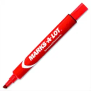 Avery 1074394 Marks-A-Lot Desk Style Non-Toxic Large Permanent Marker, 0.18 In. Chisel Tip, Red, Pack - 12