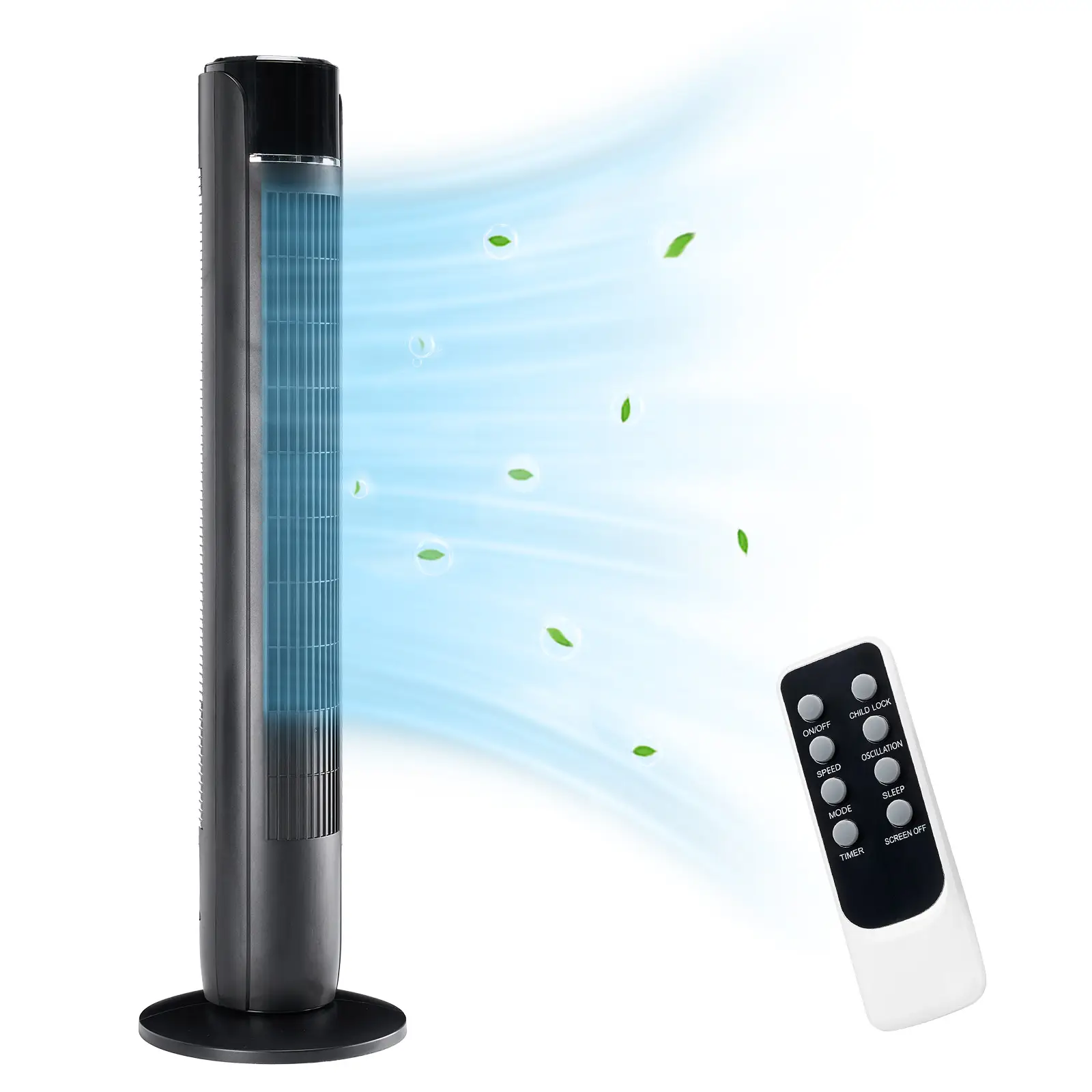 【Deal】Tower Fan for Bedroom, Standing Cooling Fan with 5 Speeds,4 Modes, 12H Timer, Child Lock, 60°Oscillation, 35 Inch Portable Desk Table Fans for R