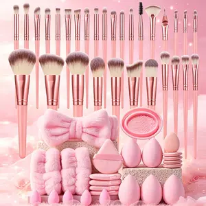 54-Piece Professional Makeup Tool Set, 30 Ultra-Soft Brushes, Full-Spec Sponge Pads, Hairband, Cleaning Tools, Beginner Cosmetics Kit