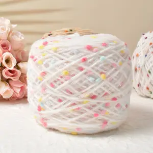 Rainbow Candy Mohair Bean Thread Hand Mixed Thread Hand DIY Woven Color Bean Thick Wool, Suitable for Scarves, Dolls, Bags