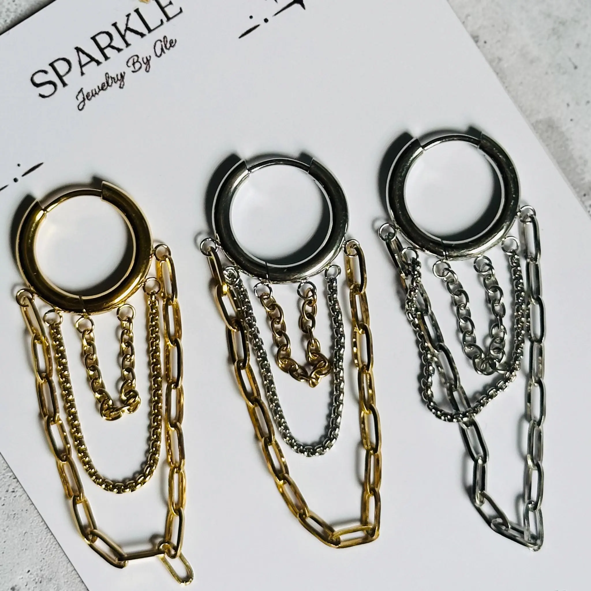 Chains Tassel Earrings | Stainless Steel 18k 